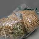 LemonRoad 2 Pcs Flower Girl Basket with Handle 9.8x9.8x5.9 Inches Rustic Hand-woven Picking Storage Elegant Eggs Basket for Wedding Petal Wicker Rattan Outdoor Picnic Home Party Event Decoration