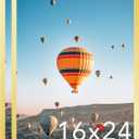 16x24 Picture Frame Set of 2 Gold for Poster Photo Picture and 40x60 cm Canvas, Horizontal and Vertical Formats for Wall Hanging, 16 x 24 Wall Gallery Poster Photo Frame,2 Pack, Gold