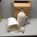 24 inch Vintage Ceramic Table Lamp with 5FT Cord - Single Farmhouse Rustic Bedside Lamp with Natural Textured Finish, Nightstand Lamps for Living Room, Bedroom, End Table Beige