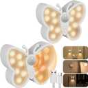 Motion Sensor Night Light, 1200mAh Rechargeable Night Light with 2 Color Temperatures, Adjustable Brightness, Magnetic Nightlight for Kids, Closet, Hallway, Stairs, Bedroom (2-Pack)