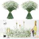 40Pcs Babys Breath Artificial Flowers, White Gypsophila Real Touch White Flowers Artificial Bulk, DIY Wedding Flower Bouquet, Fake Babies Breath Flowers Long Stems for Home Decor