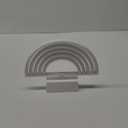 Isaac Jacobs 6.5 x 8.65 LED Neon Rainbow Tabletop Lamp, White Base, Night Light, for Nightstand, Bedroom Dcor & Party; Battery Powered (Batteries Not Included) (Rainbow)