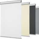 Changshade Cordless Blackout Roller Shades Blinds for Windows,Free-Stop Shades with Valance,Thermal Insulated UV Protection Waterproof Roll Up Window Blinds for Home,Office,White,30" W x 72" H