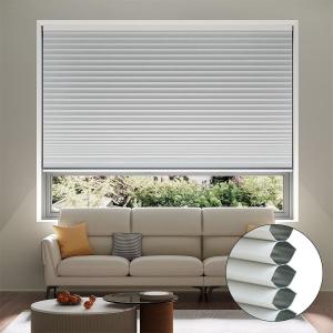 Cordless Cellular Shades Blackout Honeycomb Blinds for Indoor Windows, Pull Down Cellular Shades 1.5 inch Cell Pleated for Bedroom Home Office (Blackout White,35" W x 36" H)