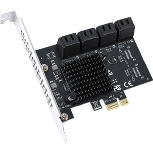 ELUTENG PCI-E SATA Expansion Card PCI-E X1 to SATA 3.0 Controller Card 6Gbps SATAS III Express Adapter (8 Ports)