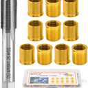 NINEFOX Spark Plug Thread Repair Kit M14x1.25, 11 PCS Insert and Tap Set, 10 Inserts + 1 Tap, for Cylinder Head Rethreading, Cars Trucks Generators