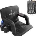 HITORHIKE Stadium Seat for Bleachers or Benches Portable Reclining Stadium Seat Chair with Padded Cushion Chair Back and Armrest Support (21", Black)