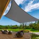 KANAGAWA Sun Shade Sail 12'x16' Dark Gray Rectangle UV Block Canopy Awning Shelter Fabric Cloth Screen for Outdoor Patio Garden Backyard Activities
