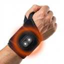 Cordless 3-in-1 Red Light Therapy Wrist Wrap with 3 Heat Settings & 3 Massage Modes - Auto Shut-Off Safety, Soft Breathable Support for Muscle Soreness & Stiffness Relief at Home & Office (Black)