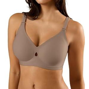 ULTREAGLE Padded Wireless Bras for Women - Wireless Bra Bralettes for Women with Support Padded Bralette (3XL)