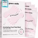 grace & stella Award-Winning Foot Peel Mask (4 Pairs, Unscented) | Foot Peeling Mask with Aloe Vera - Moisturizing Foot Mask for Dry Cracked Feet - Foot Exfoliator for Baby Soft Feet