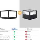 SkyGlow Solar Column Light, Stainless Steel LED IP55 Waterproof 10x10 Outdoor Pillar Lighting, Exterior Column Lamp Lanterns, Luxury Modern Post Cap Lights for Gate, Wall, Deck, Fence, Mail Box