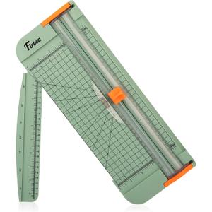 Firbon A4 Paper Cutter 12 Inch Titanium Straight Paper Trimmer with Side Ruler for Scrapbooking Craft, Paper, Coupon, Label, Cardstock (Morandi)