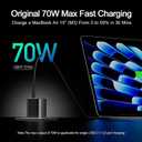 70W USB C Charger Block for MacBook Air MacBook Pro, 3-Port Wall Charger Compact Foldable for iPad Pro Air Mini, iPhone 16 15 14 13 12, 45W PPS Fast Charging for Galaxy S24 S23 S22 S21 Note 20, Pixel