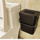 stonespace Kitchen Compost Bin for Countertop, Hanging Small Trash Can with Lid Under Sink for Kitchen Bathroom, Mountable Compost Bucket, Black (5L/1.3GAL)