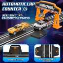 Slot Car Race Track Sets for Boys,Race Car Track with 4 High-Speed Slot Cars,Battery or Electric Car Track,Dual Racing Game Lap Counter Track Sets,Toys Gifts for Boys Girls Ages 4 5 6 7 8-12