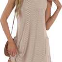 Coverup Summer Dresses for Women 2025 Eyelet Casual Loose Sleeveless Sundresses Tank Dresses with Pockets (Large)