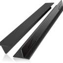 Stove Gap Covers, Stove Gap Filler Stainless Steel,13.8'' to 27.5'' Adjustable Length (2PCS),Range Trim Kit, Oven Stove Gap Guard Between Stovetop and Counter, Easy to Clean Heat Resistant, Black