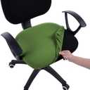 Smiry Stretch Jacquard Office Computer Chair Seat Covers, Removable Washable Anti-dust Desk Chair Seat Cushion Protectors - Olive Green
