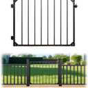 Sidasu 38 Inch Outdoor Metal Deck Gate with with Hinges & Latch, Adjustable Fence Gate for Patio, Yard & Balcony, Reinforced Steel Frame (Fits Openings up to 48")