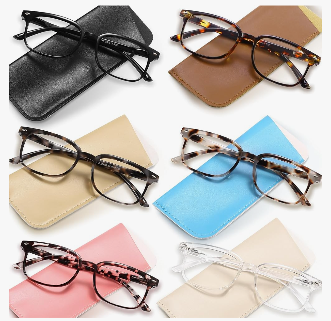 NOVIVON 6 Pack Reading Glasses for Women, Reading glasses men, Blue Light Blocking Readers, Computer eye glasses, Cheaters, +1.75