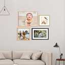 3x3 Picture Frame Set of 3, Brass Metal Square Photo Frames with HD Glass, Fits 2x2 with Mat or 3 x 3 without Mat, Display for Wall and Table