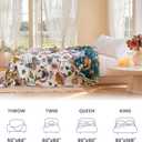 MSGKV Boho Throw Blanket 50"x60" Floral Blanket for Couch Sofa 100% Cotton Summer Breathable Lightweight Farmhouse Blankets All Seasons Home Decor Muslin