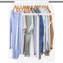 KEETDY 35" Hanging Garment Bags for Closet Storage Large Clear Garment Bags for Hanging Clothes Garment Rack Cover Coat Protector for Suit, Wardrobe, Bottom Enclosed