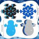 Marspark 48 Pcs Snowman Snowflake Crafts Winter Foam Cutouts Winter Craft Bulletin Board Decorations Snowflake Snowman Foam Decor for Christmas Home Office Classroom Decorations