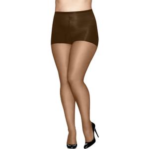 Hanes Absolutely Ultra Sheer Women's Control Top, Reinforced Toe, Plus Size Tights (Brown)