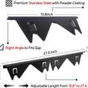 Stainless Steel Stove Gap Covers (2 Pack), Stove Gap Filler, Stove Counter Gap Guards for Kitchen, Range Trim Kit, Easy Clean with Heat Resistant, Adjustable Length 13.8 to 27.6, Width 0.79"