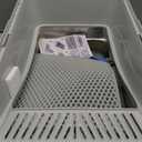 Stainless Steel Litter Box | XXL Deepened 8" Design Enclosed Box with Lid for Big Cats | High Sided, Anti-Urine Leakage | Non-Stick Bottom & Includes Litter Mat & Metal Scoop