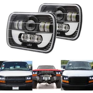 120W Rectangle 7x6 5x7 Inch Headlights 6052 6054 H5054 H6054 Headlight DRL Hi/Low Sealed Beam H4 Plug Compatible With GMC Ford Chevy Chevrolet Cargo Van Express Nissan