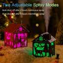 2 x Colorful Cool Mini Humidifier, Cabin styling with Christmas theme，USB Personal Desktop Humidifier 2 Mist Modes, 7 colors,Super Quiet Perfect for Baby Bedroom, Office (Darkwood)