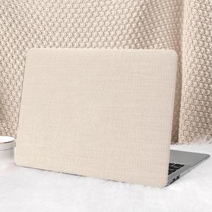 Seorsok Compatible with MacBook Pro 14inch Case 2026 2025-2021 M5 M4 M3 A3426 A3427 A3434 A3112 A3185 A3401 M2 A2779 M1 A2442,Leather Plastic Hard Shell Case&Keyboard Cover,Beige Woven No Logo Cutout