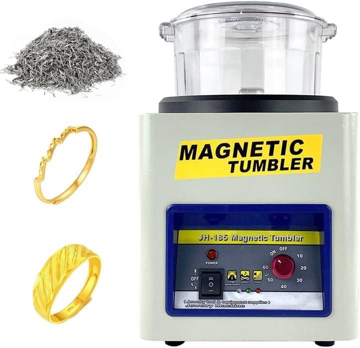 Magnetic Tumbler Jewelry Polisher 180mm 2000 RPM Finisher 7.3 inch Magnetic Polisher with Adjustable Speed for Jewelry (JH185)