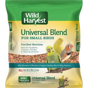 Wild Harvest Universal Blend For Small Birds 3 Pounds, Foritified Nutrition (EXP 11/19/28)