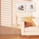 2 x Egofine 11x14 Picture Frames Made of Solid Wood 2 PCS White Covered by Plexiglass - for Table Top and Wall Mounting for Pictures 8x10 or 5x7 with Mat Horizontally or Vertically Display Photo Frame