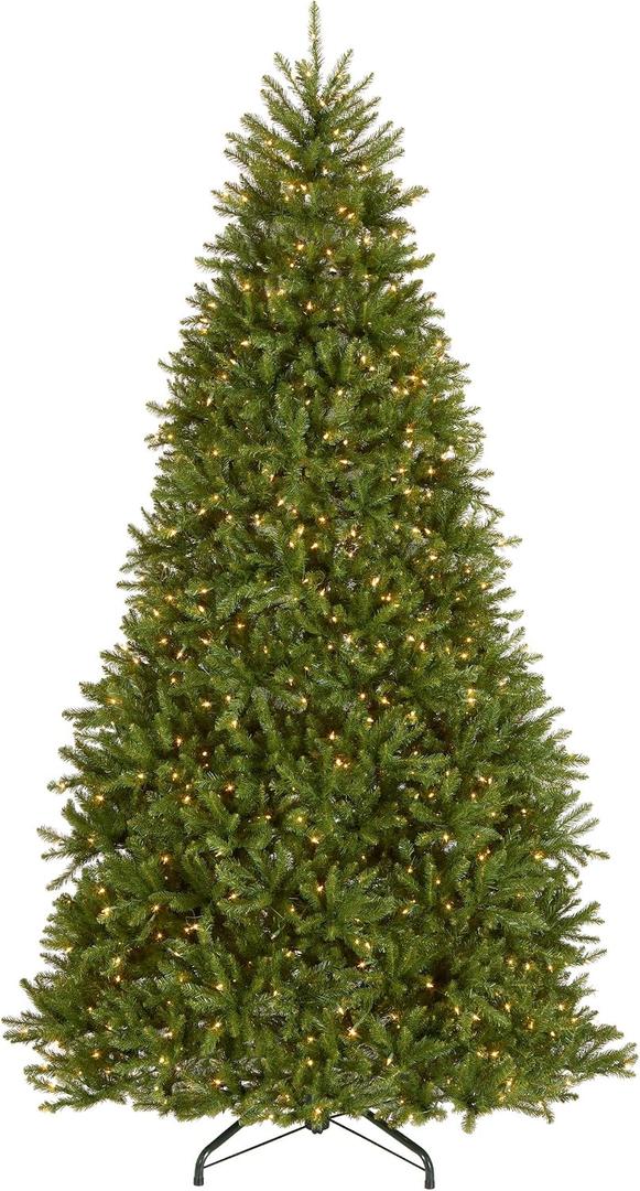 National Tree Company 9 ft Pre-Lit Dunhill Fir Artificial Christmas Tree, 900 Clear Lights, 4,026 Tips, PowerConnect, Includes Stand, Green