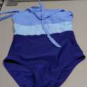 Dearnow Girls Swimsuits Size 10-12 One Piece Blue Casual Color-Block Adjustable Straps Girls Bathing Suit Swimwear Blue 4