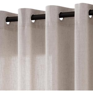 Oatmeal Linen Curtains 90 Inch Length 2 Panels for Living Room Bedroom, Light Filtering Sheer Curtains 90 Inches, Elegant Modern Grommet Semi Sheer Soft Privacy Drapes