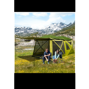 TIMBER RIDGE 4/6/8 Person Instant Pop Up Cabin Tent, Easy 60 Second Setup, Weather Resistant Camping Family Hub Tent with Rain Fly and Carry Bag for Outdoor Camping & Overlanding