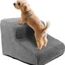 Dog Stairs for Bed 11.8" H Curved Dog Stairs Ramp for High Beds, 2-Step Dogs Steps for Small Dogs and Cats Non-Slip Balanced Pet Stair for High Bed Climbing