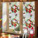 Christmas Window Stickers for Glass Rainbow Privacy Film Stained Stickers Santa Claus Window Film Christmas Balls Design Windows Decals for Home Party Supplies Glass Display Decor 17x 39.3 Inch (Style 14)