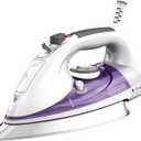 BLACK+DECKER IR1350S Professional Steam Iron with Stainless Steel Soleplate and Extra-Long Cord, Purple