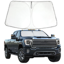 ROCCS Foldable Windshield Sunshade fit for 2019 2020 2021 2022 2023 2024 2025 2026 GMC Sierra 1500 2500 3500 SLT AT4 Denali,Front Window Sun Shade Shield Cover UV Ray Reflector Sun Visor