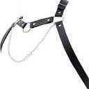 Leather Chest Harness Gothic Body Chain Belt Punk Shoulder Straps Ring Adjustable Buckle for Men Clubwear Costume (Black)