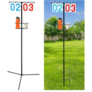 SCOTTCHEN Cornhole Score Keeper with Drink Holder, Cornhole Scoreboard, Outdoor Score Keeper for Yard Games,with Replaceable Bottom Bracket-1 Pack