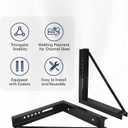 18x18 Bolted Steel Mounting Brackets for Trailer Tool Box, Set of 2- Black