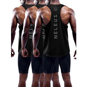 NELEUS Men's 3 Pack Dry Fit Y-Back Muscle Tank Workout Gym Shirt 3XL